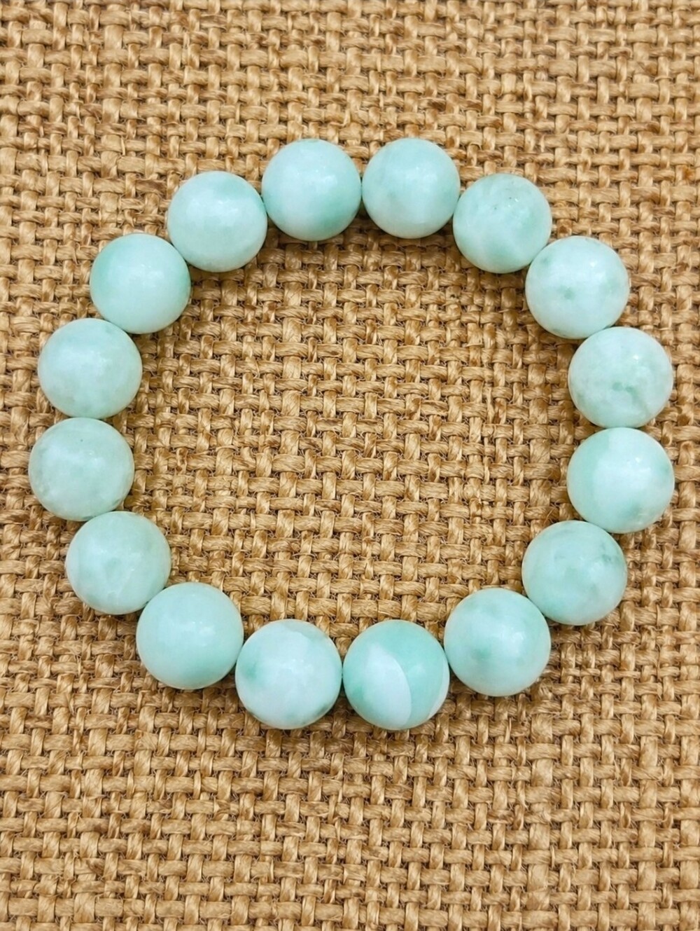 Green Angelite Beaded Stretch Bracelet | Hand Crafted